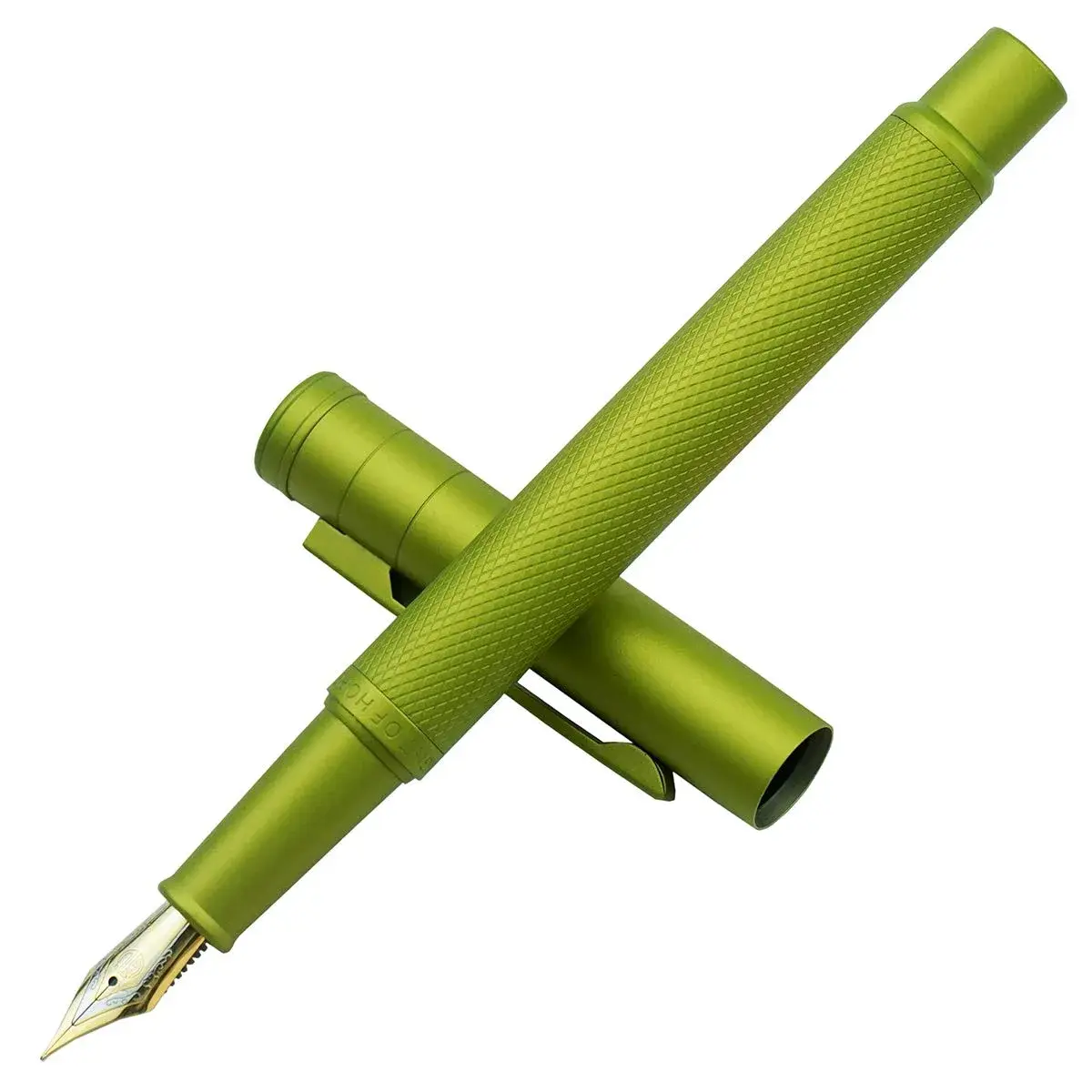erofa Green Fountain Pen with Fine Nib (F Nib) and Silver Aluminum Alloy Body, 135mm - main product image
