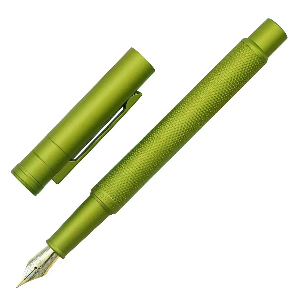 erofa Green Fountain Pen with Fine Nib (F Nib) and Silver Aluminum Alloy Body, 135mm - view 4