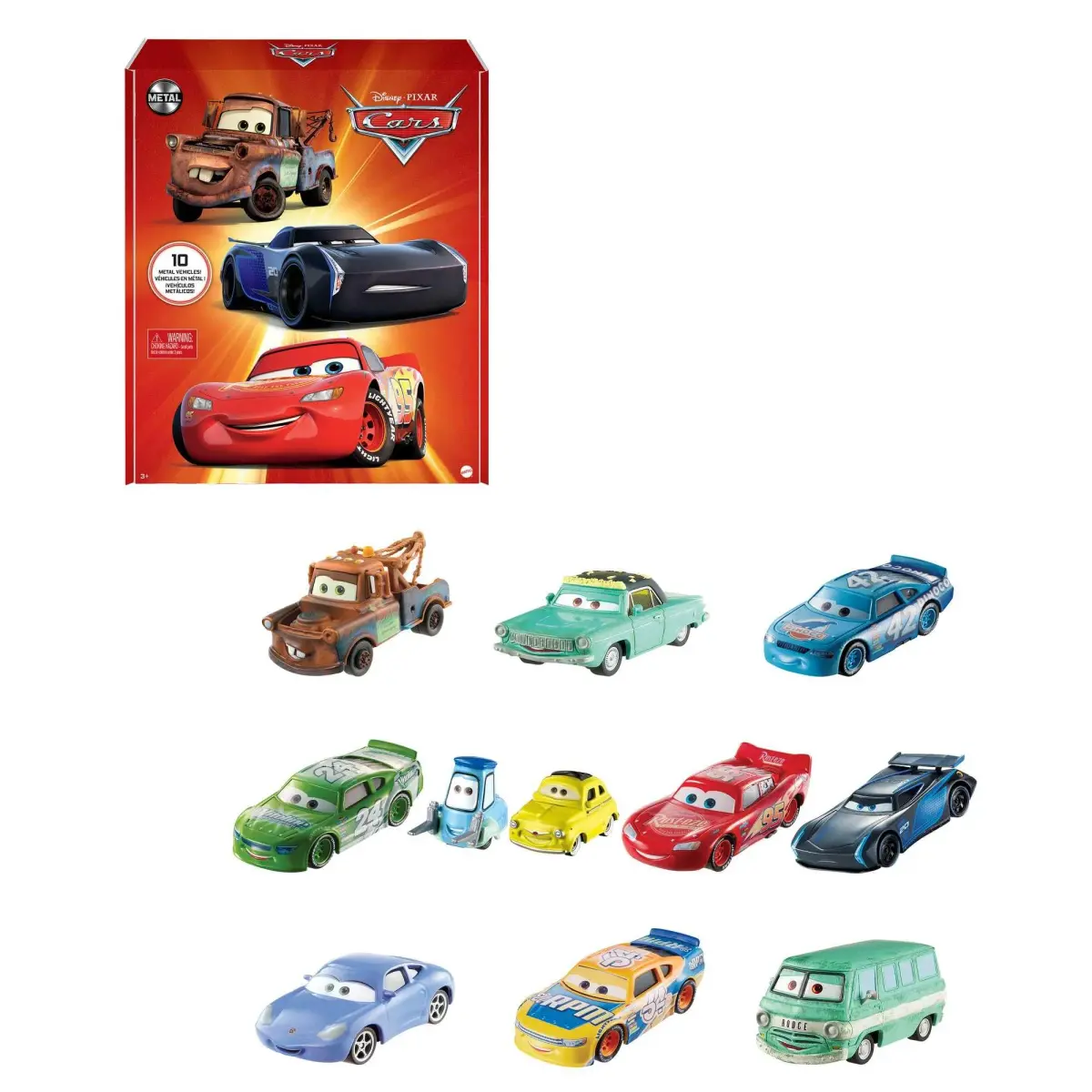 Mattel Disney Pixar Cars Mini Racers 10-Pack Die-Cast Vehicles | 1:55 Scale - main product image