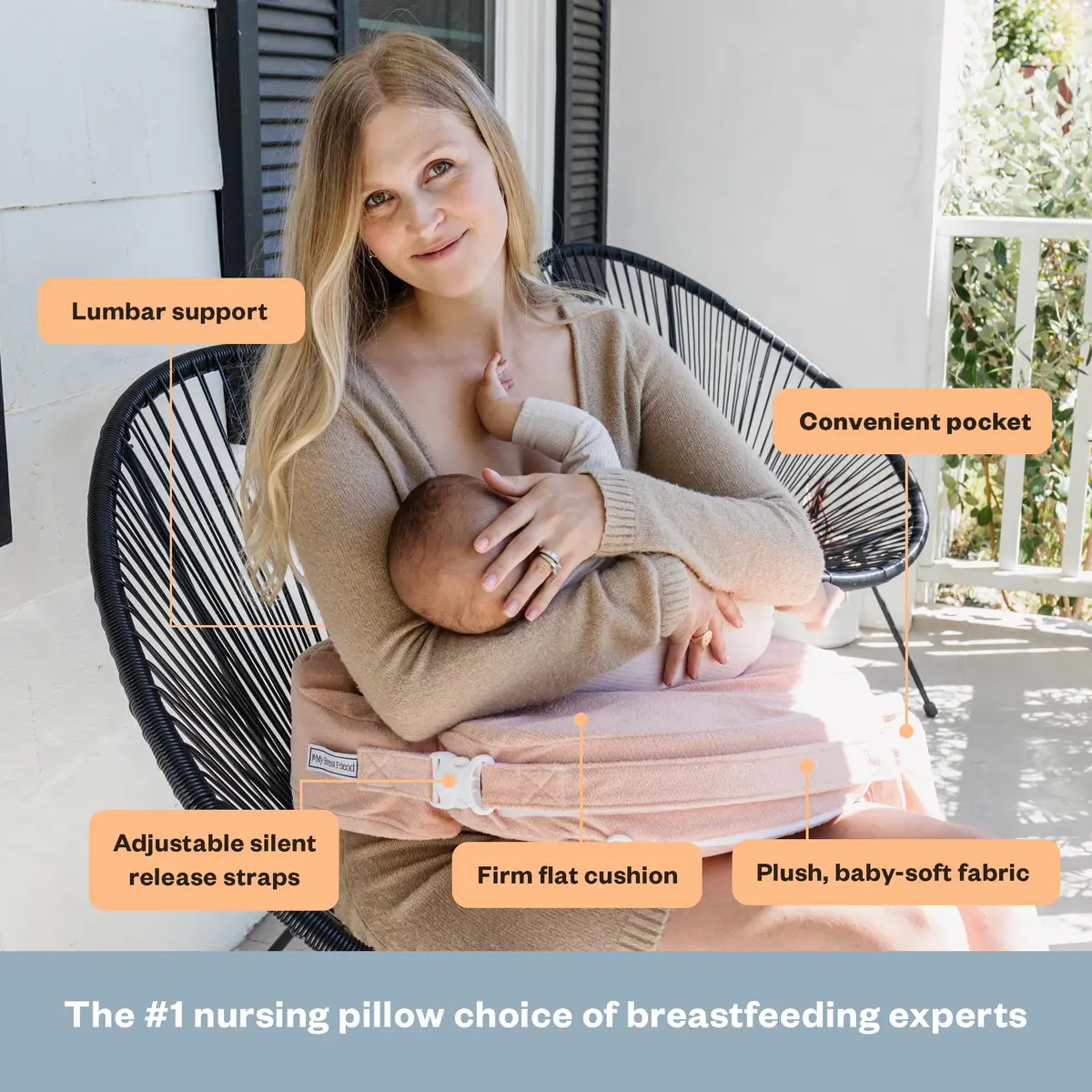 My Brest Friend Nursing Pillow - Deluxe - Soft Rose | Ergonomic, Supportive & Sustainable (70-120 chars) - view 2