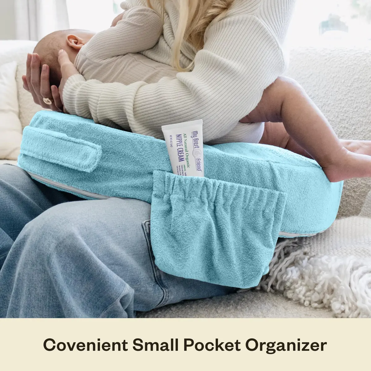 My Brest Friend Nursing Pillow - Deluxe - Aqua | Supportive, Durable & Eco-Friendly for Breastfeeding - view 2