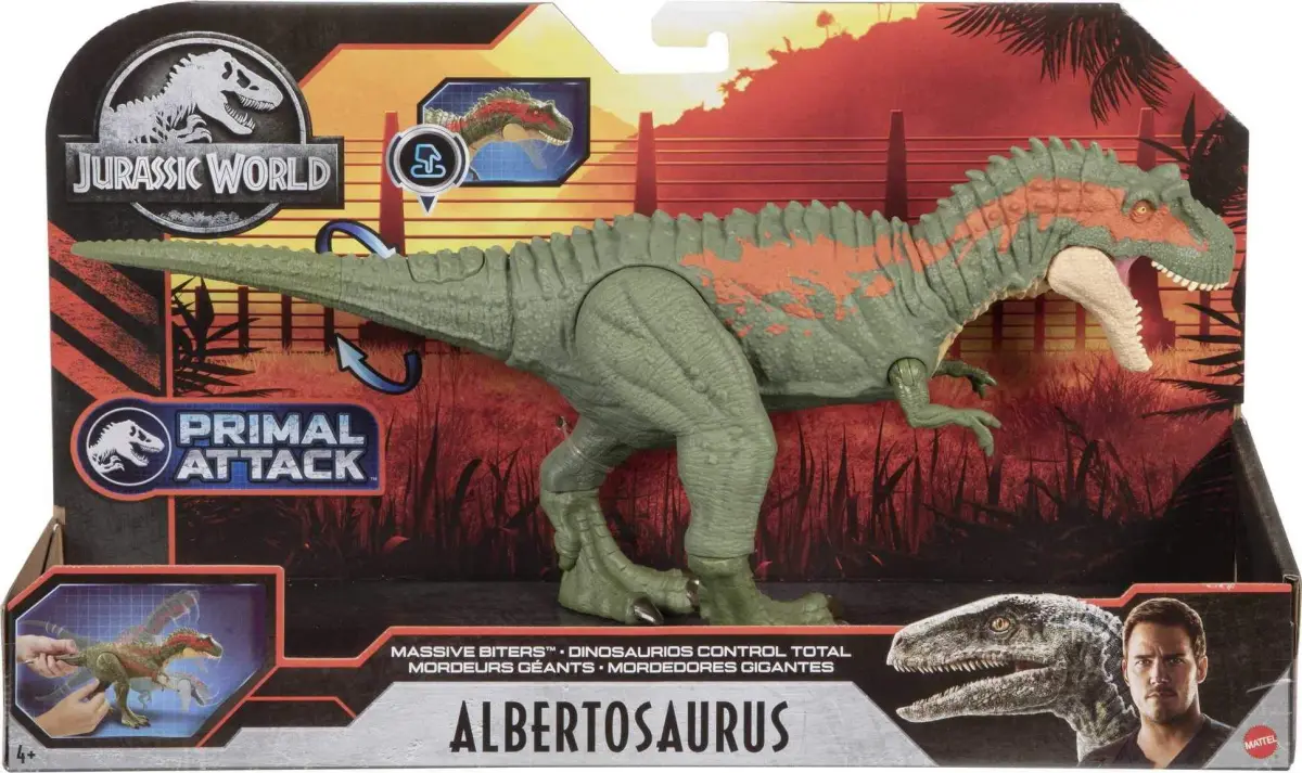 Mattel Jurassic World Massive Biters Sarcosuchus Dinosaur Action Figure | Tail-Activated Strike & Chomp Action - view 6