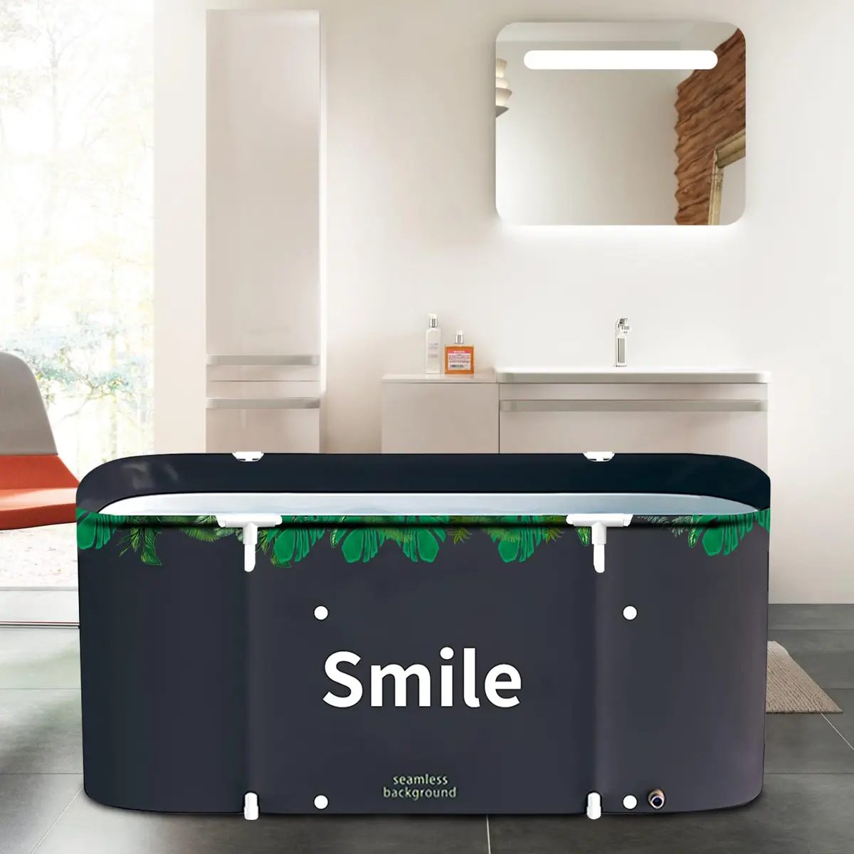 BDL Portable Foldable Soaking Bathtub for Small Spaces | Thermal & Environmentally Friendly, Easy to Store & Use - view 5