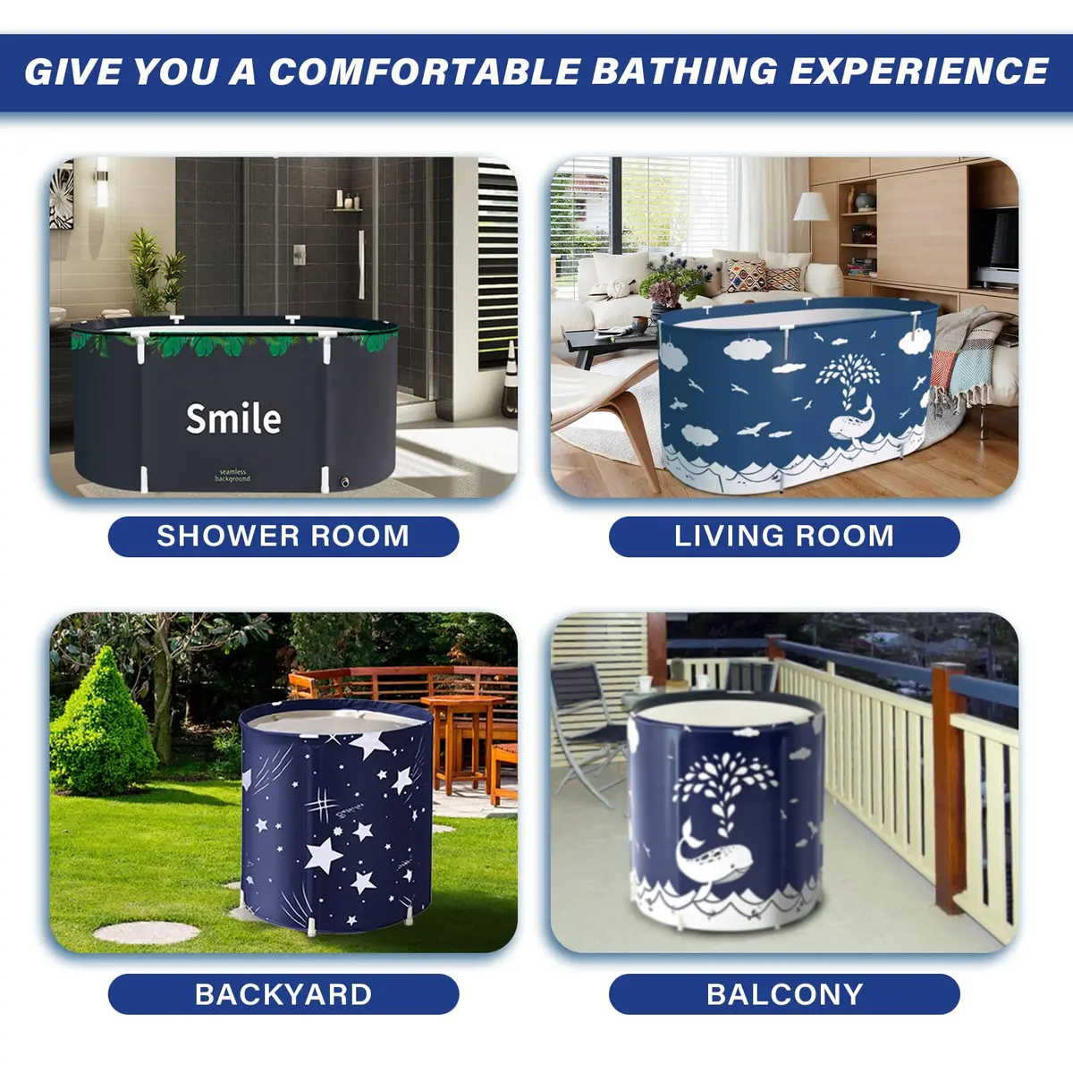 BDL Portable Foldable Soaking Bathtub for Small Spaces | Thermal & Environmentally Friendly, Easy to Store & Use - view 7