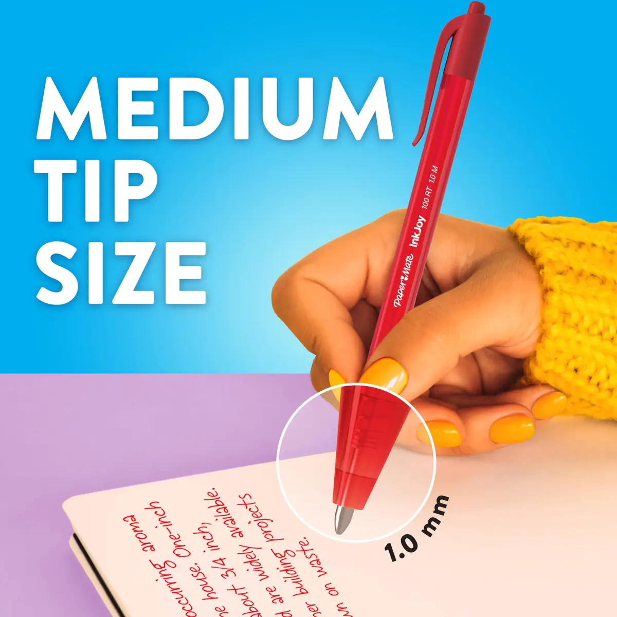 Paper Mate InkJoy 100RT Retractable Ballpoint Pens, Medium Point, Black, Box of 12 | Smooth Ink & Reliable Lines - view 6