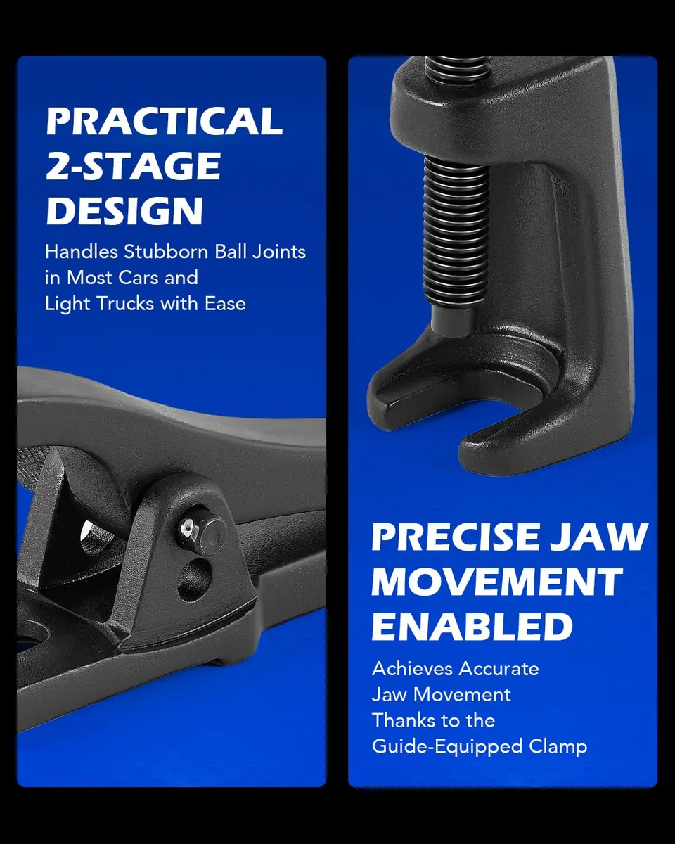 Orion Motor Tech Ball Joint Separator, Tie Rod End Tool Set, Pitman Arm Puller | Heavy-Duty Alloy, 5 Tools, Portable ABS Case - view 7
