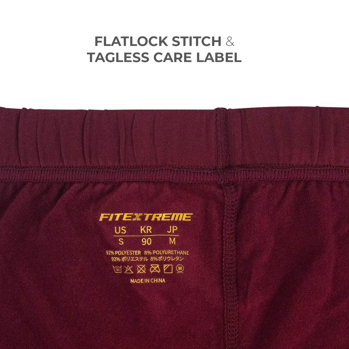 FITEXTREME Womens MAXHEAT Fleece Long Johns Thermal Underwear Basic Burgundy S | Soft Cotton Fabric for Cold Weather (70-120 chars) - view 5