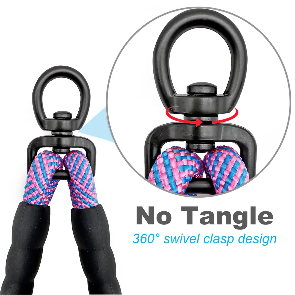 Mycicy Double Dog Leash Coupler 0.8cm (1/3") x 84cm (33") | Tangle-Free Dual Dog Lead for 4.5-16kg Dogs - view 3