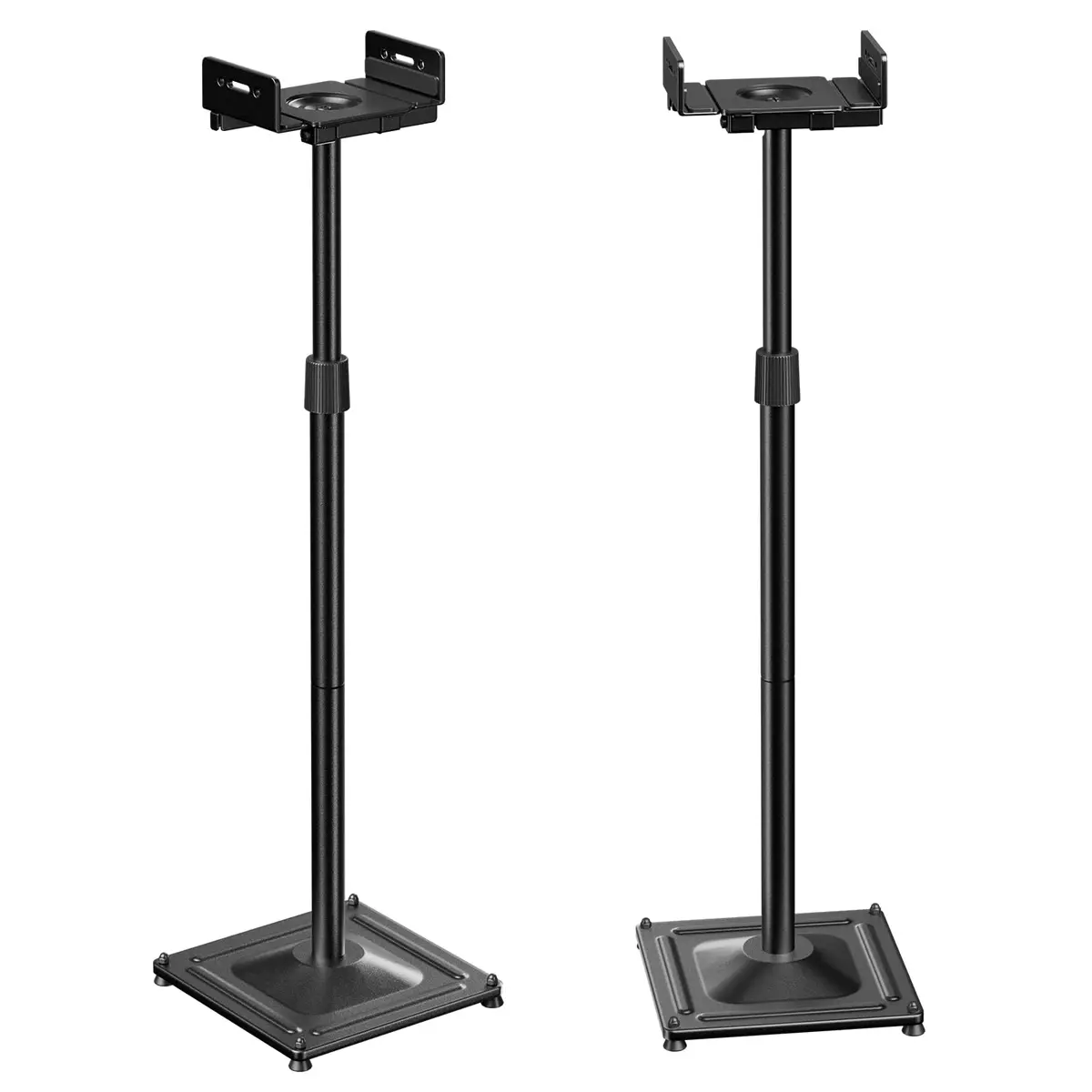 PERLESMITH Universal Speaker Stands for Surround Sound -Height Adjustable Extend 33.3”to 45.1”, Floor Speaker Stand for Satellite & Studio & Bookshelf Speakers up to 11LBS,1 Pair Black, PSSS2 - main product image