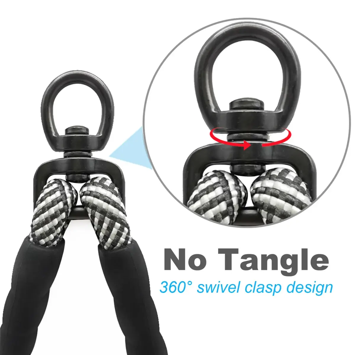 Mycicy Double Dog Leash Coupler 1/3" (0.84cm) x 33" (83.82cm) | Tangle-Free Dual Dog Lead Splitter for Small-Medium Dogs - view 2