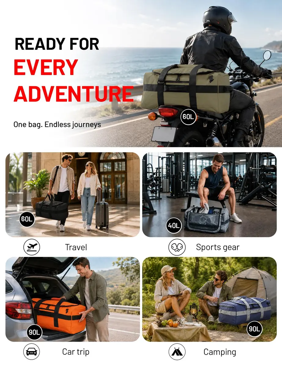 MIER Water Resistant Heavy Duty Duffel Bag 40L | Versatile Sports & Travel Companion - view 6