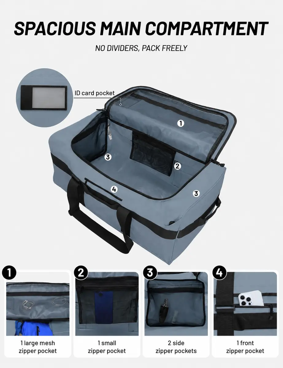 MIER Water Resistant Heavy Duty Duffel Bag 40L | Versatile Sports & Travel Companion - view 3