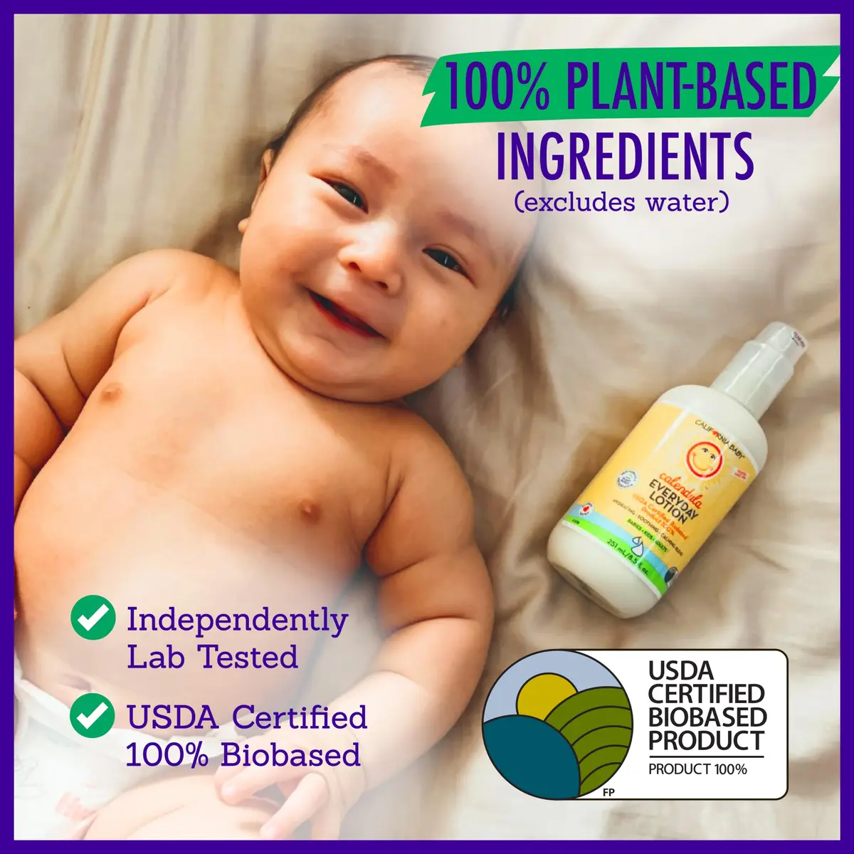 California Baby Calendula Lotion | 19 oz (562 ml) | USDA Certified 100% Plant-Based Moisturizer for Sensitive Skin - view 6