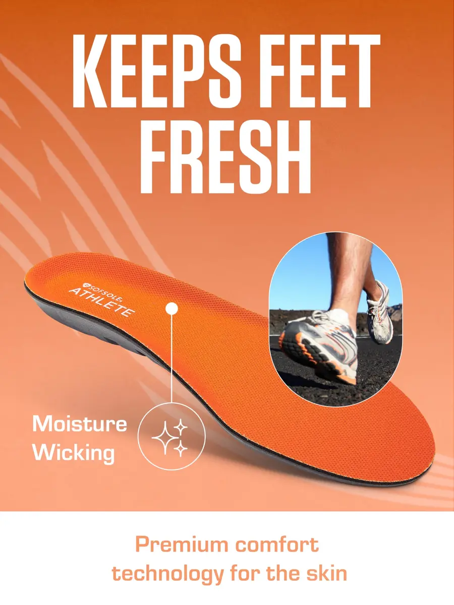 Sof Sole Insoles Men's ATHLETE Performance Full-Length Gel Shoe Insert | Shock Absorption & All-Day Comfort (Men's 11-12.5) - view 5