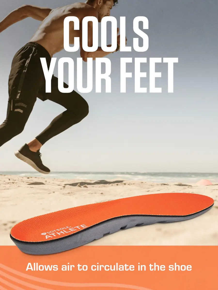 Sof Sole Insoles Men's ATHLETE Performance Full-Length Gel Shoe Insert | Shock Absorption & All-Day Comfort (Men's 11-12.5) - view 6