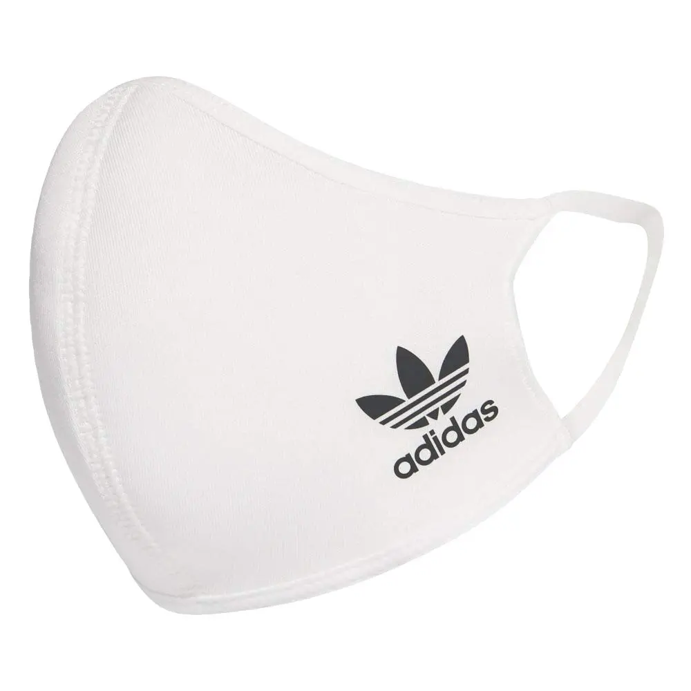 adidas Originals Standard Face Covers 3-Pack, White/Black, Medium/Large | Breathable Polyester Blend for Daily Use - main product image