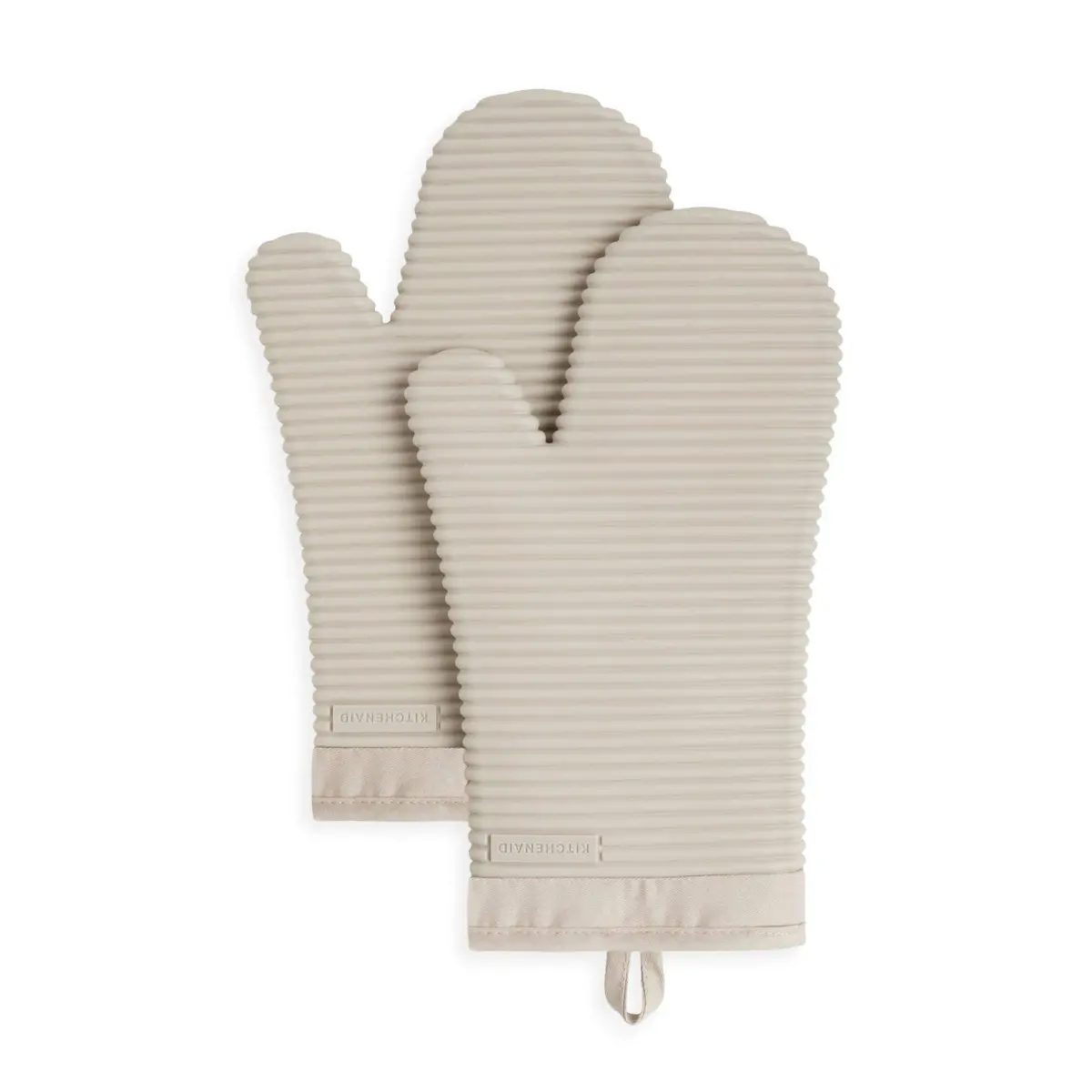 KitchenAid Ribbed Soft Silicone Oven Mitt 2-Pack Set, 7.5"x13" | Heat Resistant to 500°F - main product image