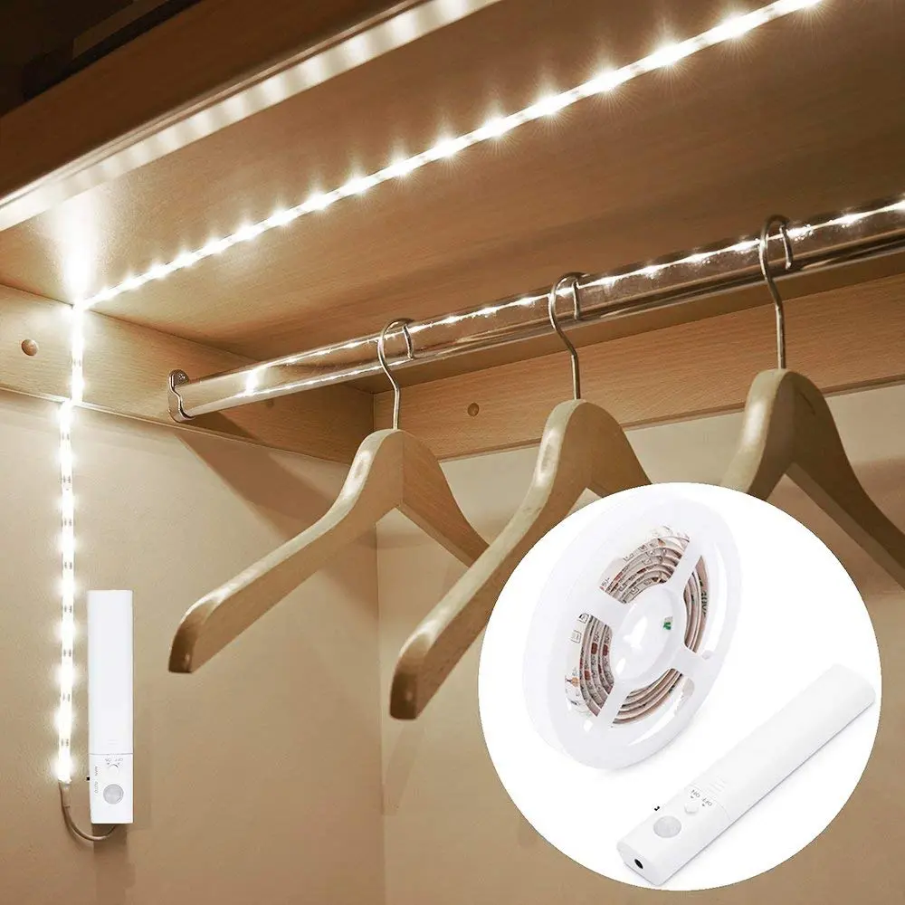 KUCAM Motion Sensor Wardrobe Light 1.5M | PIR Auto on/Off, Battery Powered, 6000K White for Closet & Bedroom - main product image