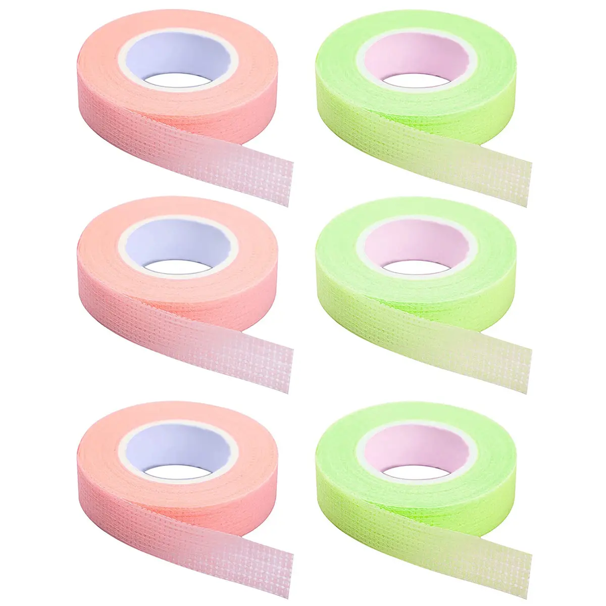 JASSINS 6 Rolls Eyelash Tape,Adhesive Fabric Tape,2 Color | Breathable, Safe & Easy to Tear - main product image