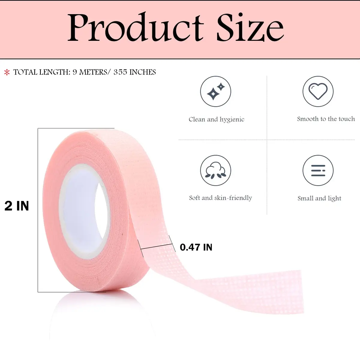 JASSINS 6 Rolls Eyelash Tape,Adhesive Fabric Tape,2 Color | Breathable, Safe & Easy to Tear - view 5