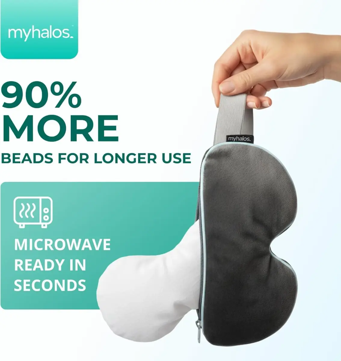 myhalos Heated Eye Mask, Warm Compress for Dry Eyes, Blepharitis & MGD, 1 Count (Gray) - view 5