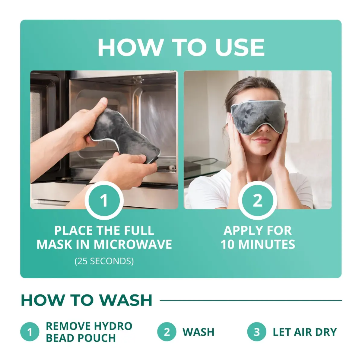 myhalos Heated Eye Mask, Warm Compress for Dry Eyes, Blepharitis & MGD, 1 Count (Gray) - view 7