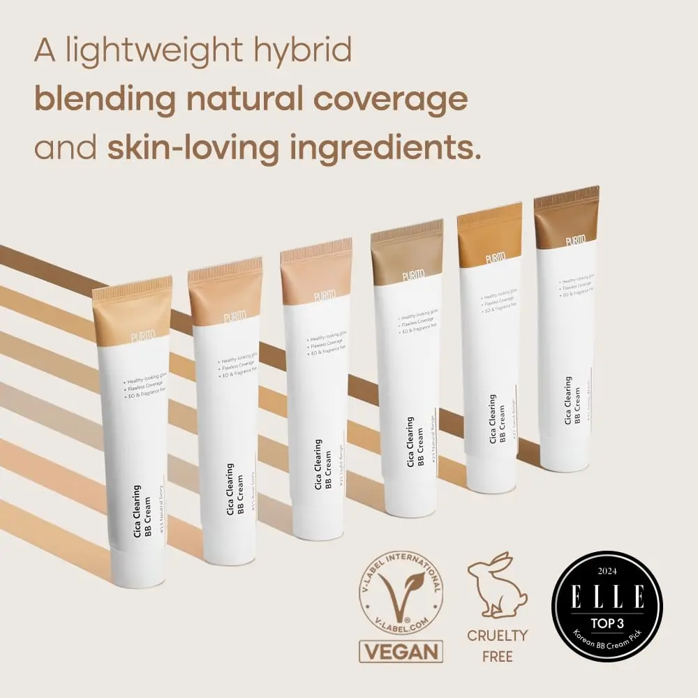 PURITO Cica Clearing BB Cream #21 Light Beige 30ml (1 Fl Oz) | Vegan & Cruelty-Free with Centella Asiatica - view 2