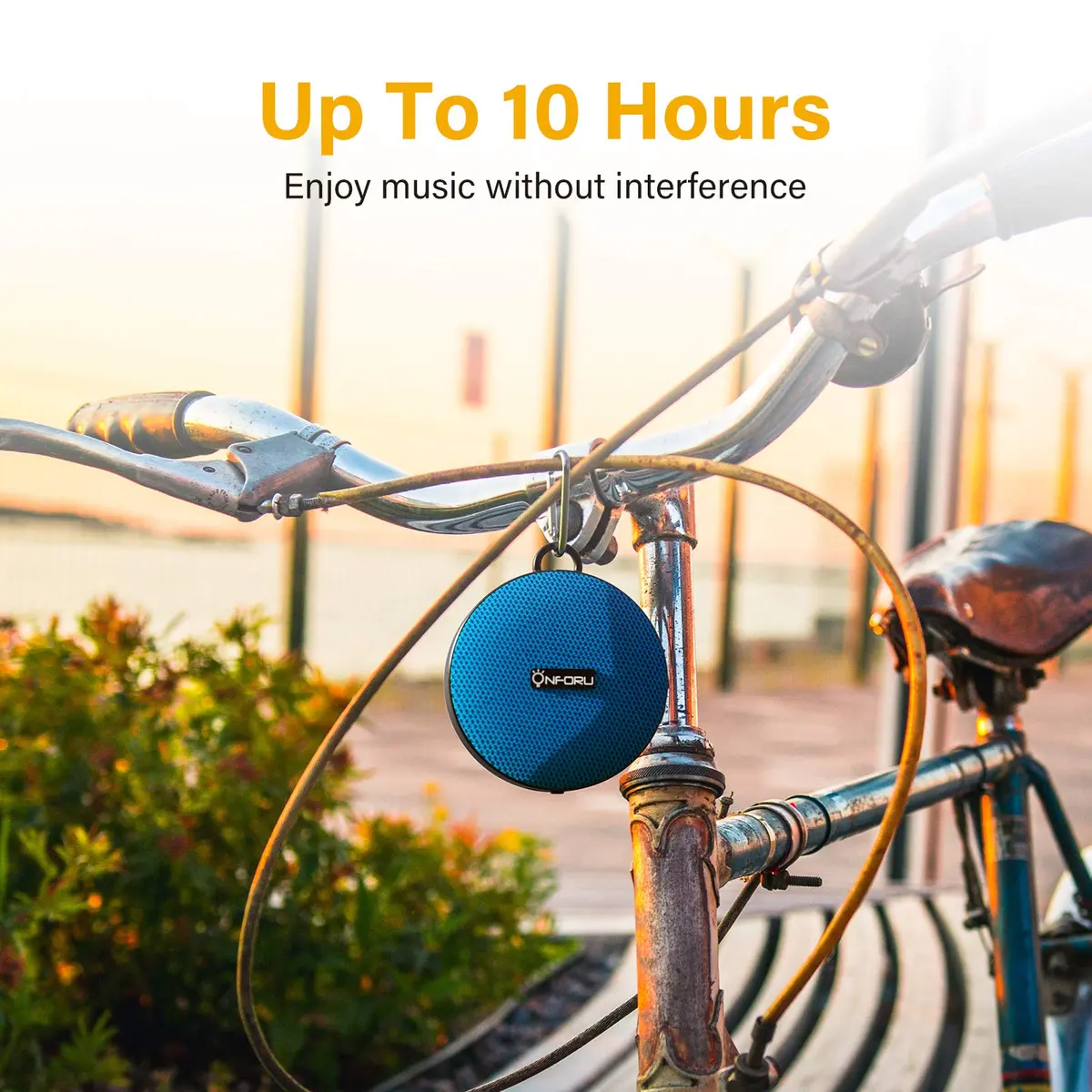 Onforu Bike Bluetooth Speaker with Bicycle Mount | Waterproof Wireless Outdoor Speaker with Loud Sound, Bluetooth 5.0, 10h Play, IP65, Blue - view 4