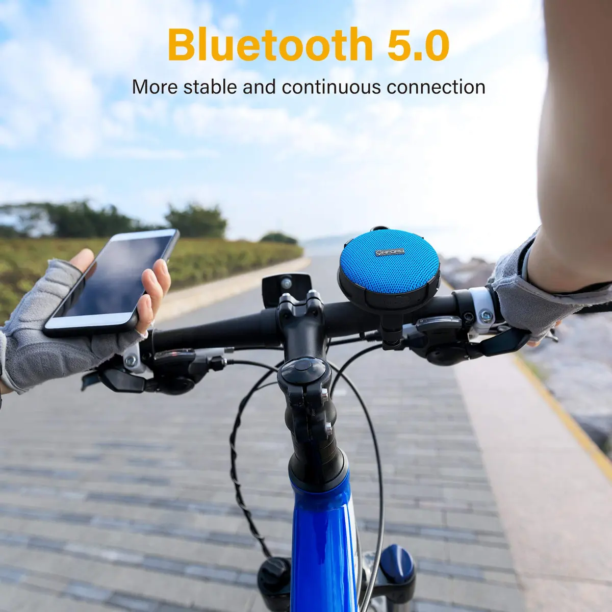Onforu Bike Bluetooth Speaker with Bicycle Mount | Waterproof Wireless Outdoor Speaker with Loud Sound, Bluetooth 5.0, 10h Play, IP65, Blue - view 5