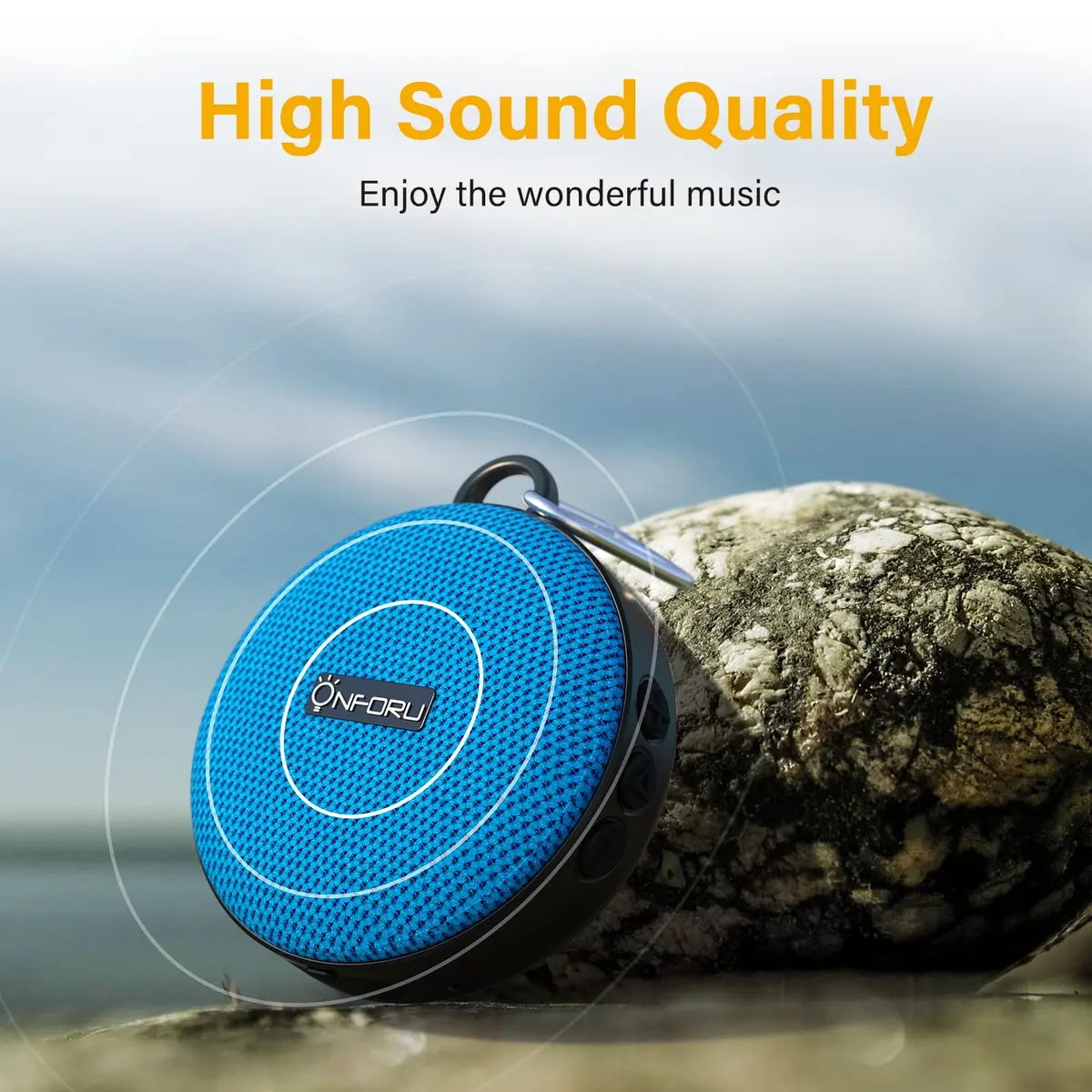 Onforu Bike Bluetooth Speaker with Bicycle Mount | Waterproof Wireless Outdoor Speaker with Loud Sound, Bluetooth 5.0, 10h Play, IP65, Blue - view 7