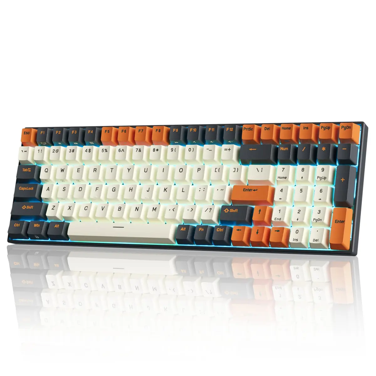 RK ROYAL KLUDGE RK100 Wireless Mechanical Keyboard RGB Backlit Bluetooth5.1/2.4G/Wired 96% Full Size 100-Key Hot Swappable Brown Switch Carbon | Gaming Keyboard with Custom RGB - view 8
