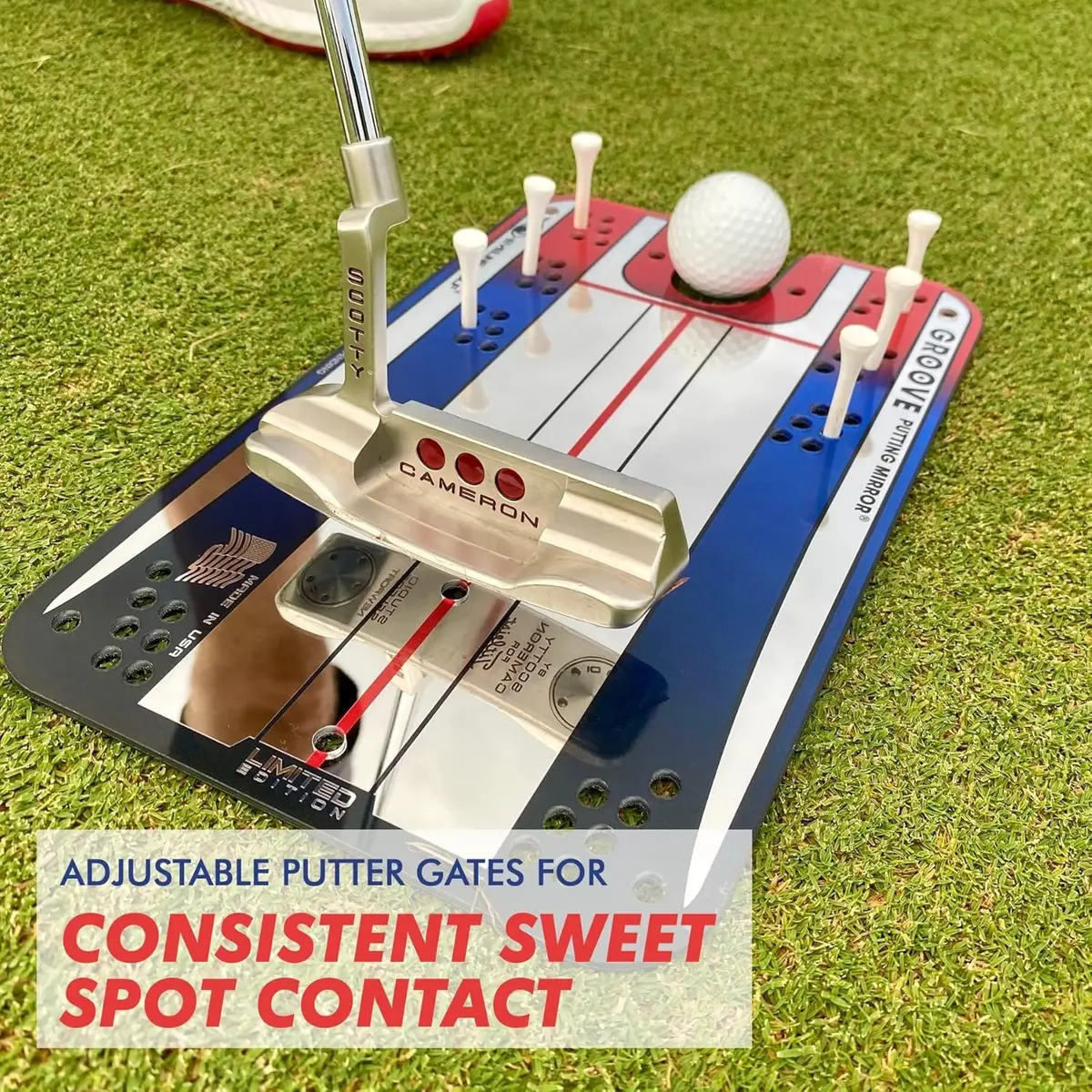EyeLine Golf Putting Mirror, Alignment Training Aid for Consistent Setup, Indoor-Outdoor (Groove) - view 6
