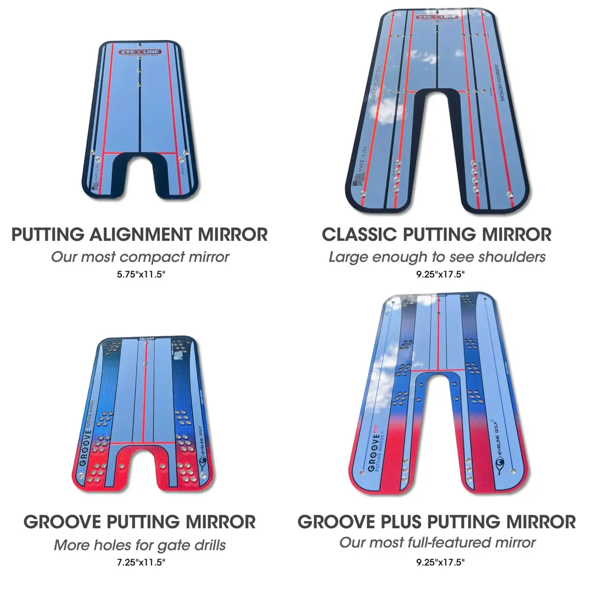 EyeLine Golf Putting Mirror, Alignment Training Aid for Consistent Setup, Indoor-Outdoor (Groove) - view 2