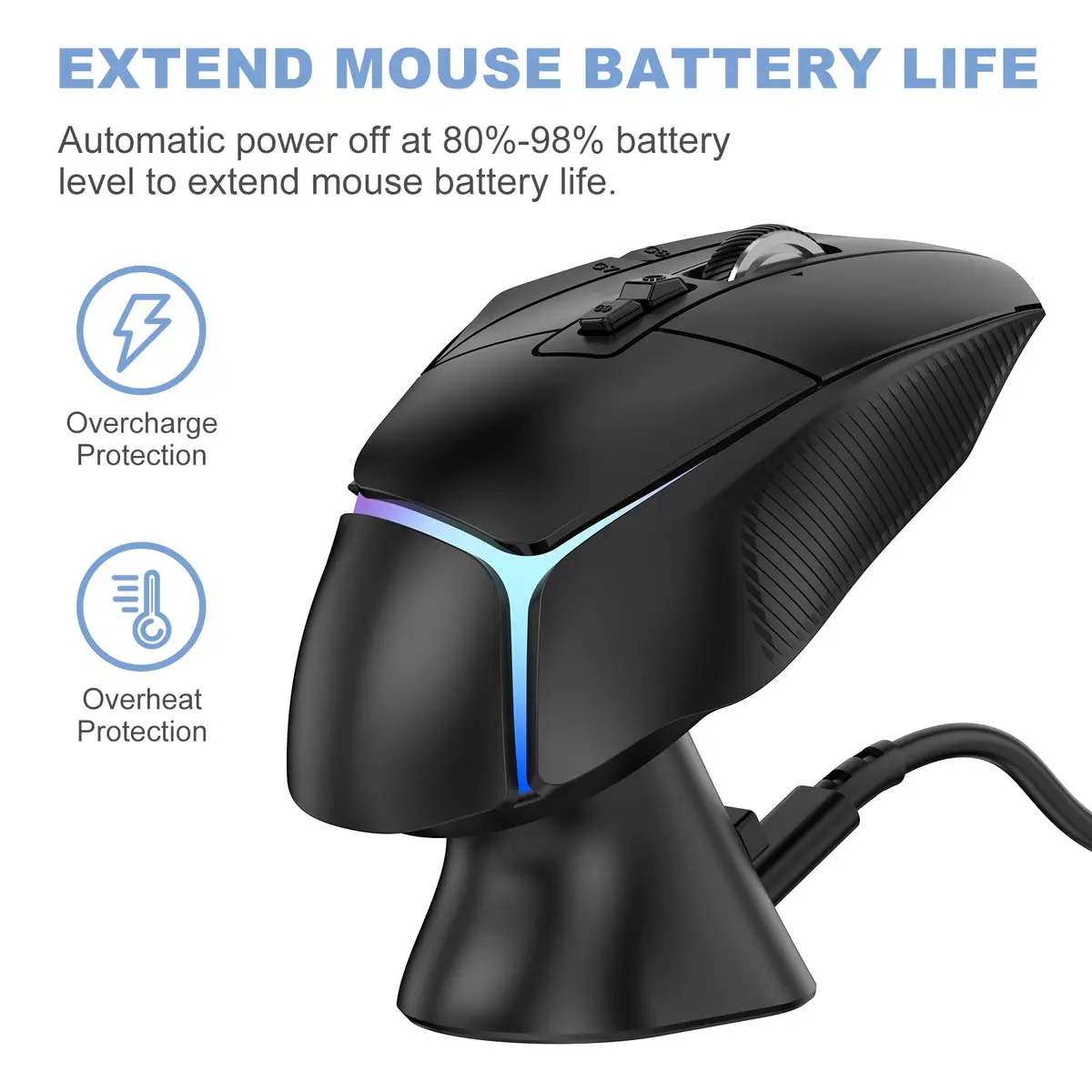 Soarking Charging Dock for Logitech Computer Mouse G Pro X Superlight 2 DEX/2/1, G502, G703, G903, G403 Lightspeed | Powerplay Charging System - view 2