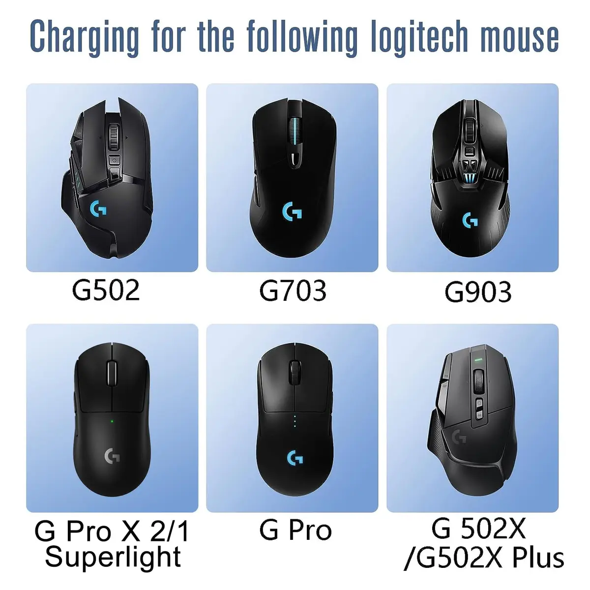 Soarking Charging Dock for Logitech Computer Mouse G Pro X Superlight 2 DEX/2/1, G502, G703, G903, G403 Lightspeed | Powerplay Charging System - view 3