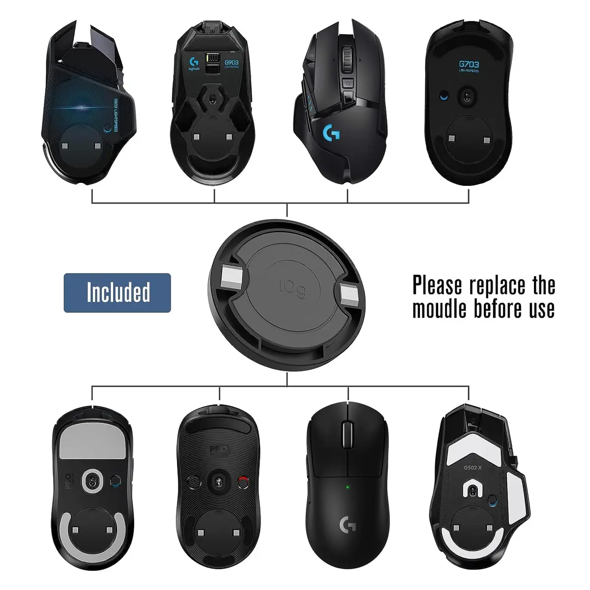 Soarking Charging Dock for Logitech Computer Mouse G Pro X Superlight 2 DEX/2/1, G502, G703, G903, G403 Lightspeed | Powerplay Charging System - view 4