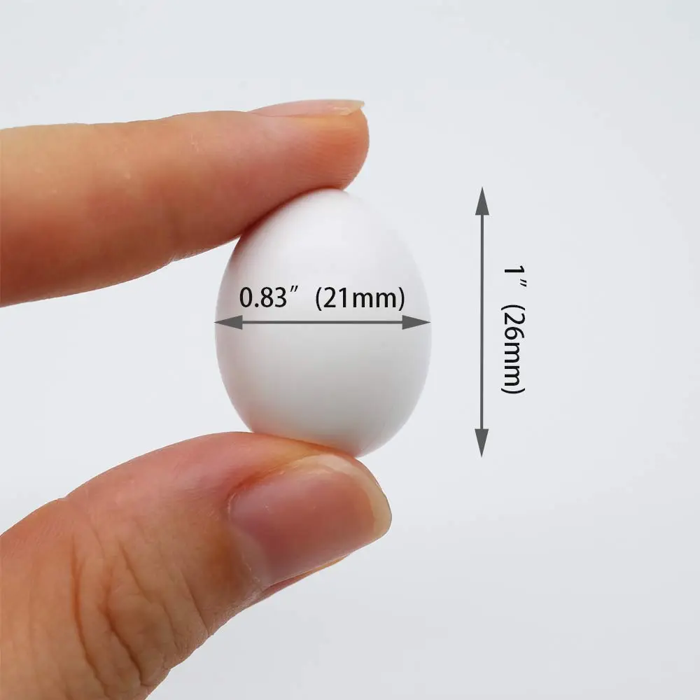 FOIBURELY Solid Parrot Plastic Eggs 8 Pcs | 26mm (1") x 21mm (0.83") - view 2