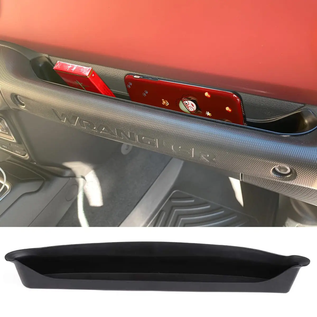 YOCTM GrabTray Interior Storage for Jeep Wrangler JL 2018-2023 | Extra Organizer for Co-pilot Bar - main product image