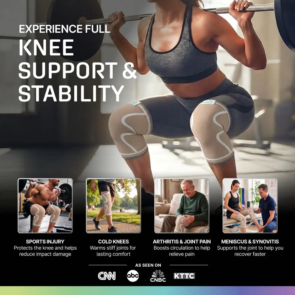 Modvel Compression Knee Brace for Women & Men - 2 Pack | Support for Knee Pain, Arthritis & Meniscus Tear, Breathable & Ergonomic Fit (70-120 chars) - view 4