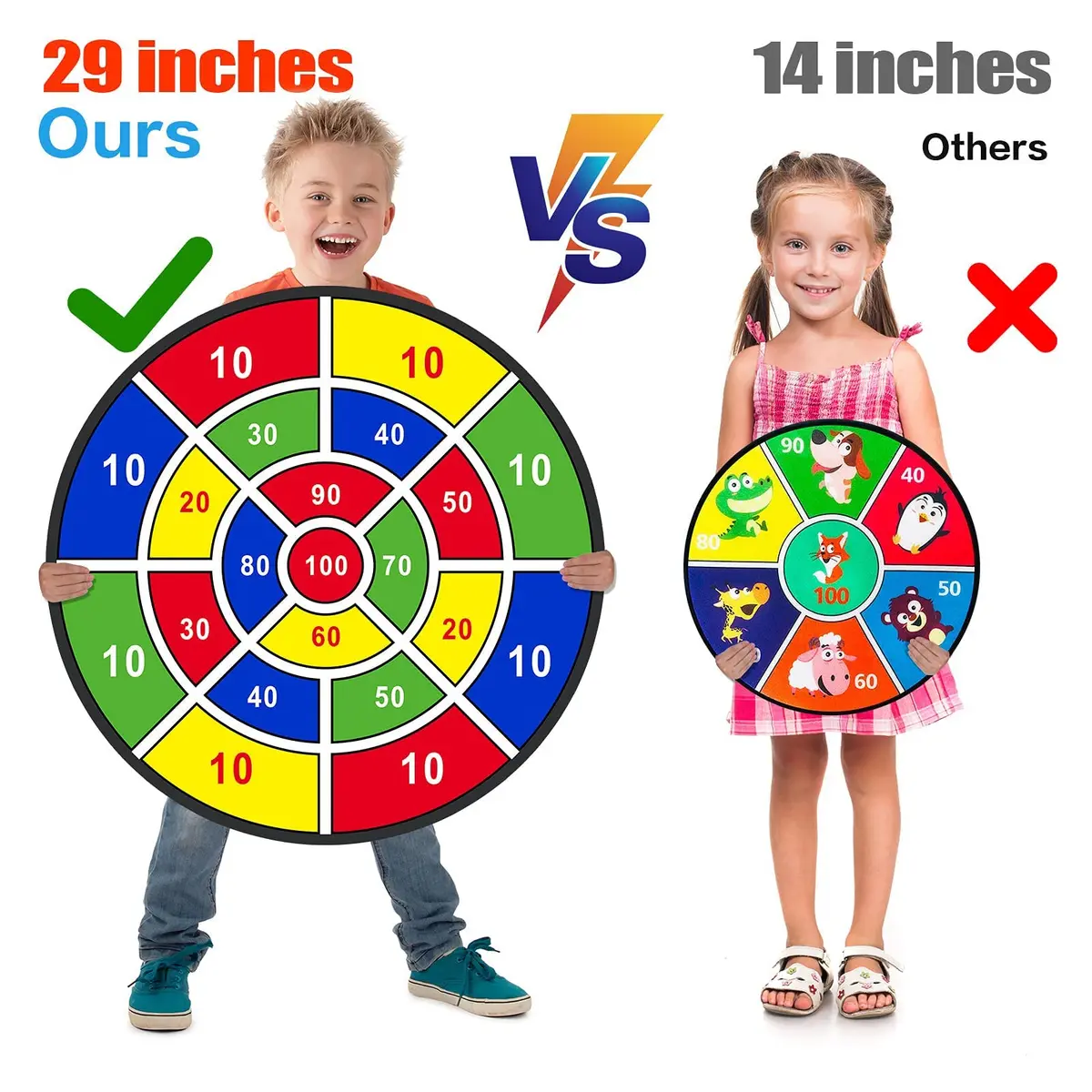 BooTaa 29" Large Dart Board for Kids | Indoor/Outdoor Fun Party Game for Ages 3-12 - view 7