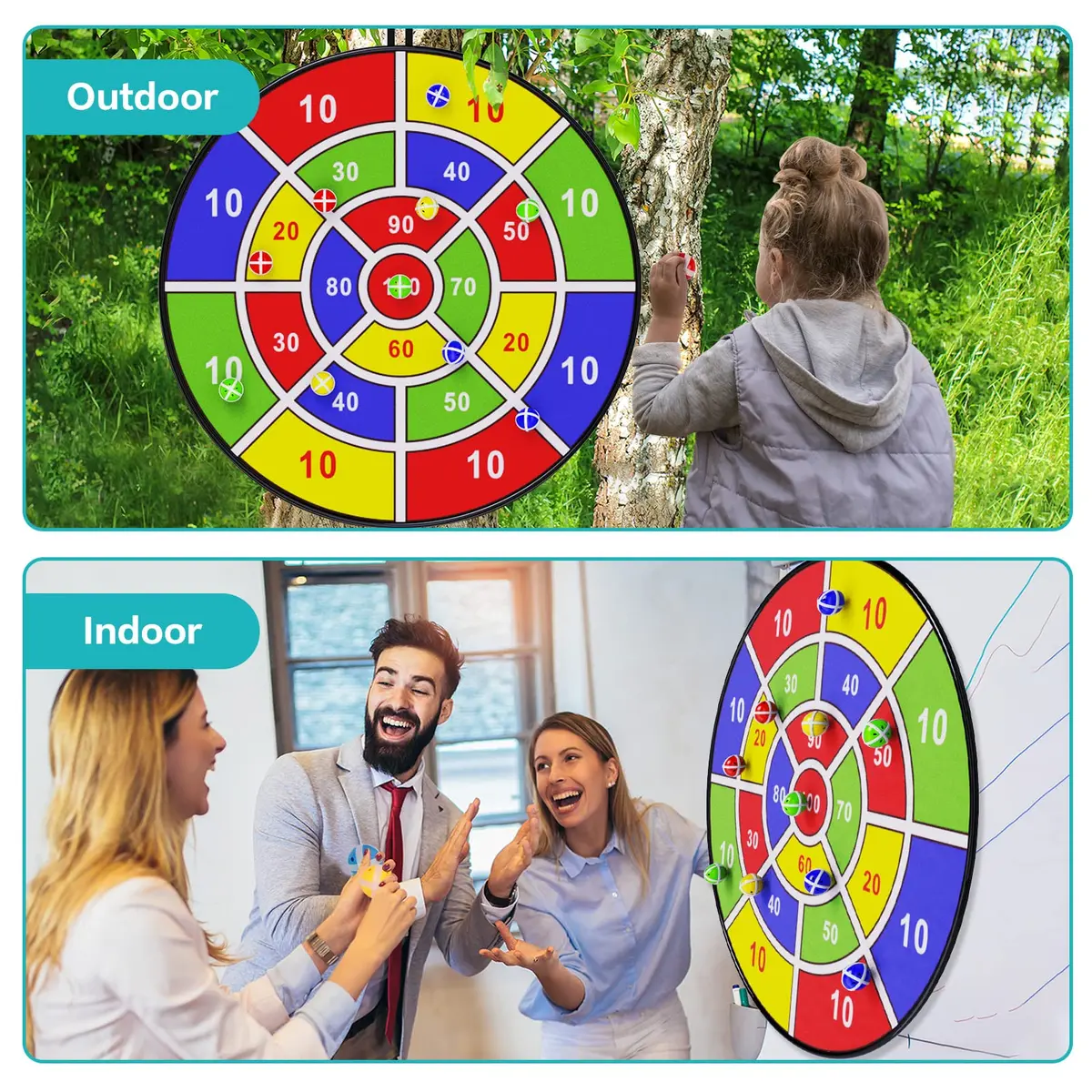 BooTaa 29" Large Dart Board for Kids | Indoor/Outdoor Fun Party Game for Ages 3-12 - view 3