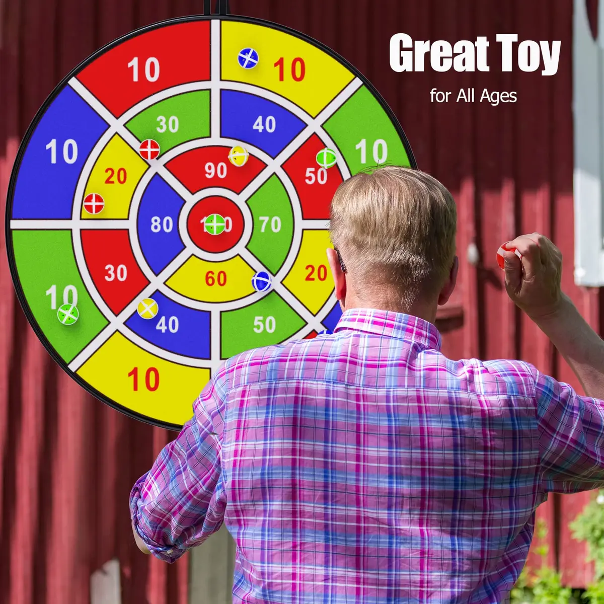 BooTaa 29" Large Dart Board for Kids | Indoor/Outdoor Fun Party Game for Ages 3-12 - view 4