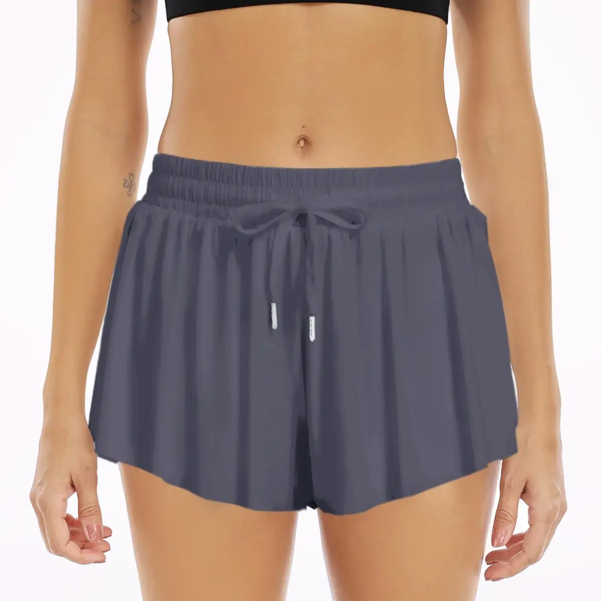 Wsirmet Butterfly Shorts for Women 2-in-1 Athletic Skorts with Pocket | High Waisted, Moisture-Wicking, Size Inclusive - view 2