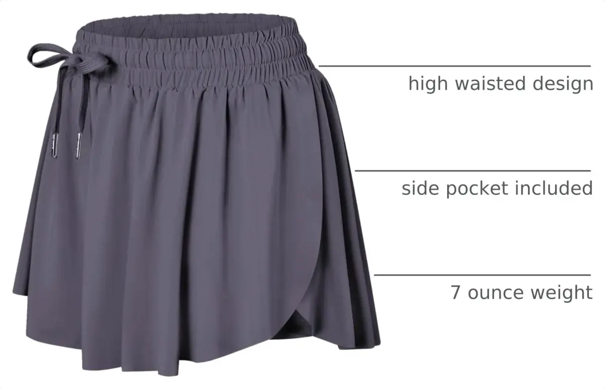 Wsirmet Butterfly Shorts for Women 2-in-1 Athletic Skorts with Pocket | High Waisted, Moisture-Wicking, Size Inclusive - view 4