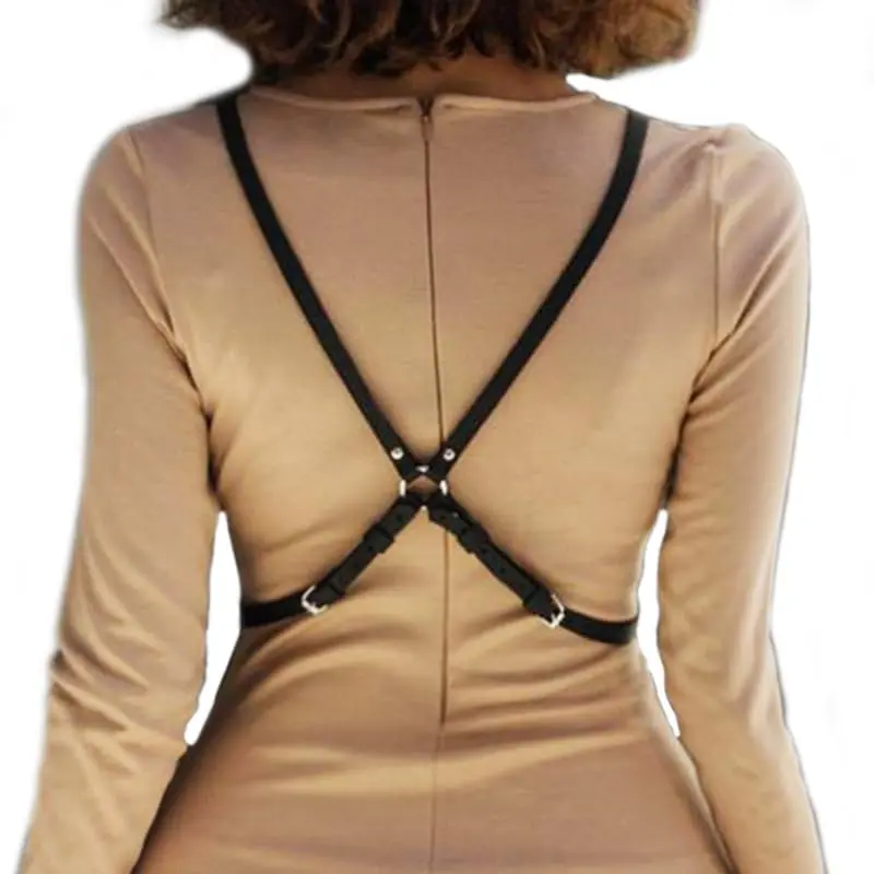 BODIY Leather Harness Belt Black Chest Harness Goth Fashion Belts for Women | Adjustable Size, Gothic Style - view 12