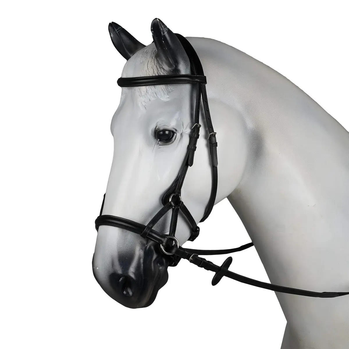 HORZE Denver Soft Leather Pony Side Pull Bitless Bridle | Web Reins Included - Black - view 6