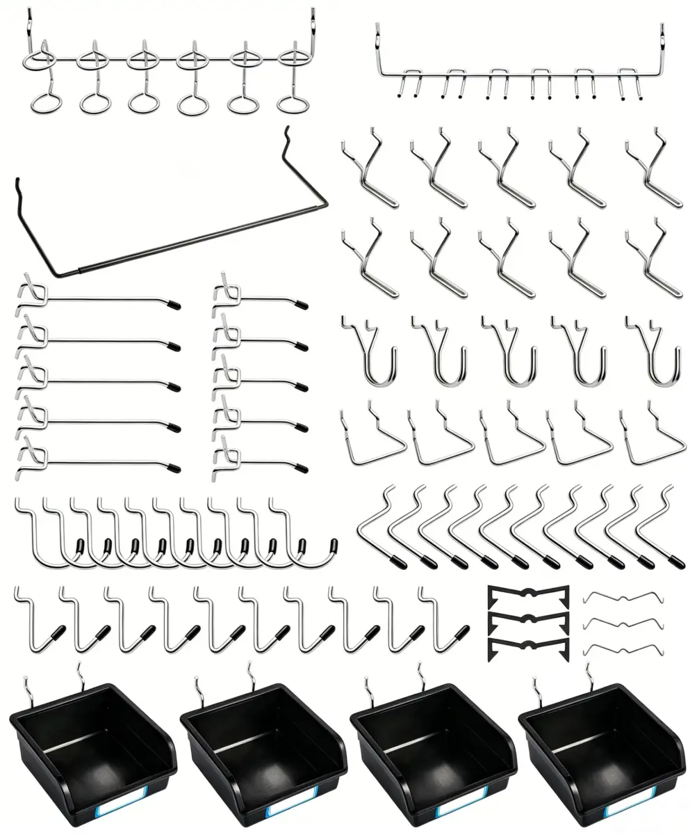FRIMOONY 131-Piece Pegboard Hooks and Bins Set with Peg Locks | Organize Tools, Garage, Kitchen - main product image