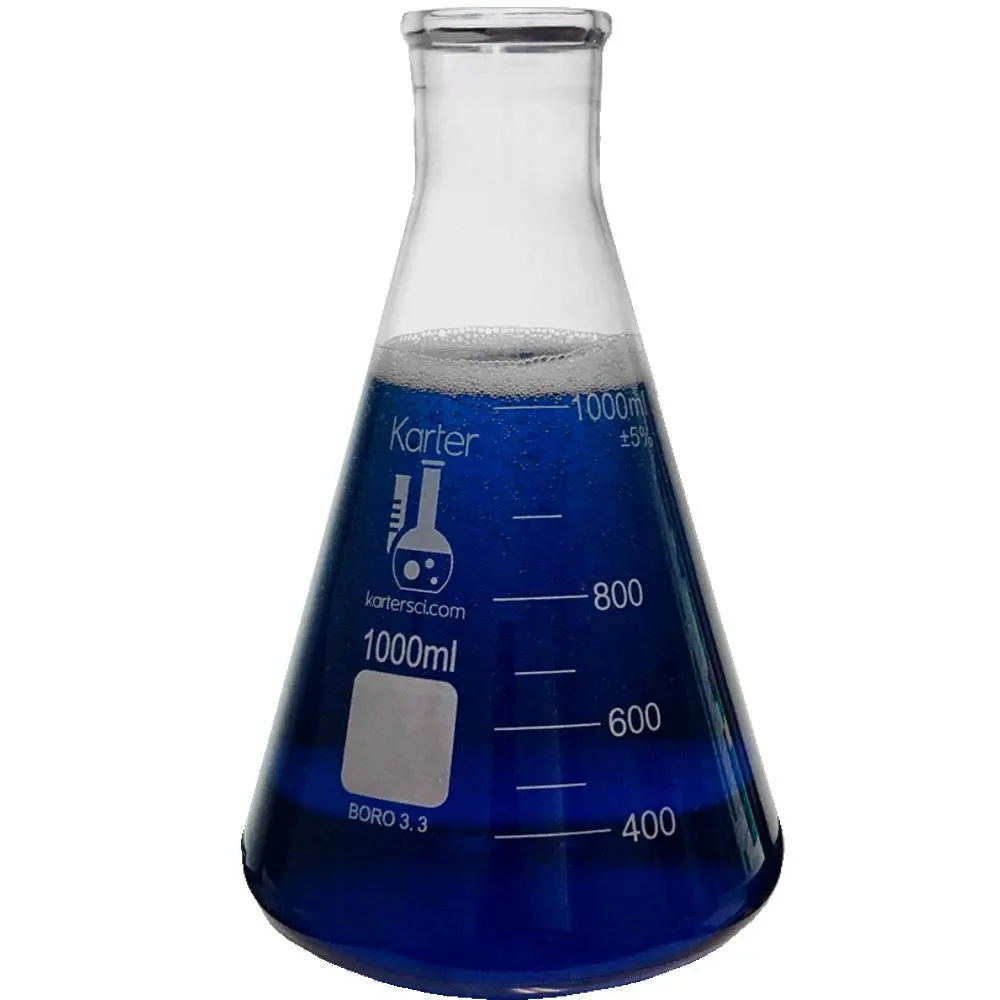 Karter Scientific Erlenmeyer Flask Set 1000ML Borosilicate Glass | Heavy Duty, Accurate Graduations - view 3