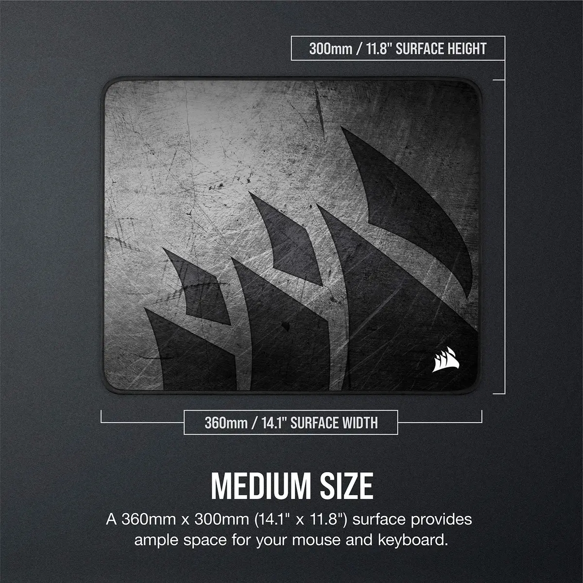 Corsair MM300 PRO Gaming Mouse Pad Medium Spill-Proof Cloth 360mm x 300mm | Ultra-Fast, Stain-Resistant - view 5