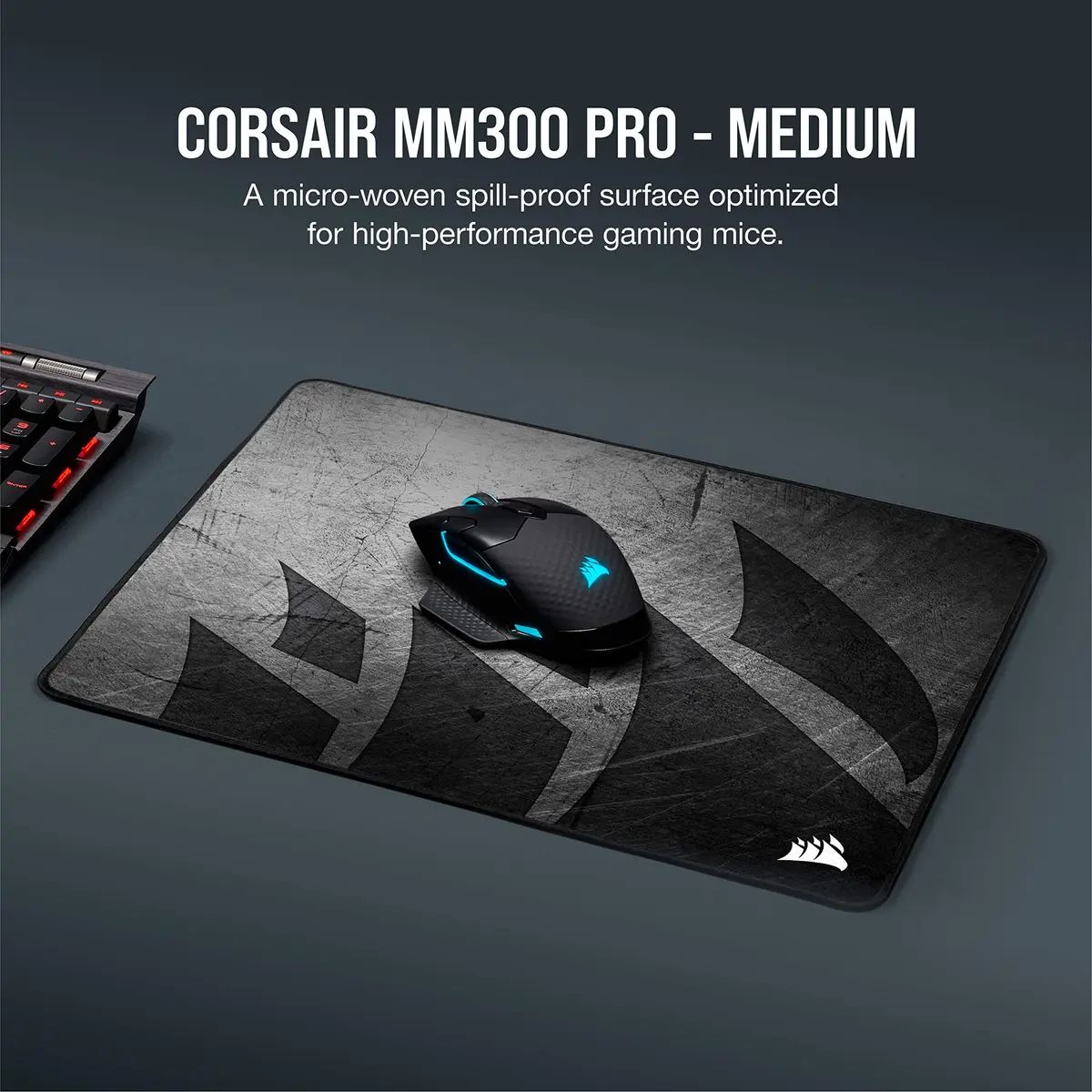 Corsair MM300 PRO Gaming Mouse Pad Medium Spill-Proof Cloth 360mm x 300mm | Ultra-Fast, Stain-Resistant - view 2